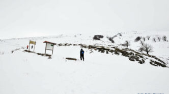 Foto di Massimiliano Maddanu - FB tramite Gal Barbagia - panorama innevato sui monti di Fonni nel Parco Nazionale del Gennargentu